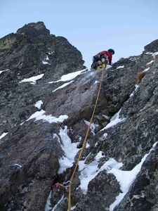 Hazard (8 A5) - poslední délka na vrchol