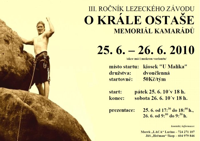 O krále Ostaše - memoriál kamarádů